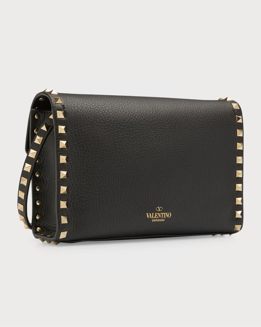 Rockstud Leather Crossbody Bag in Black - Valentino Garavani