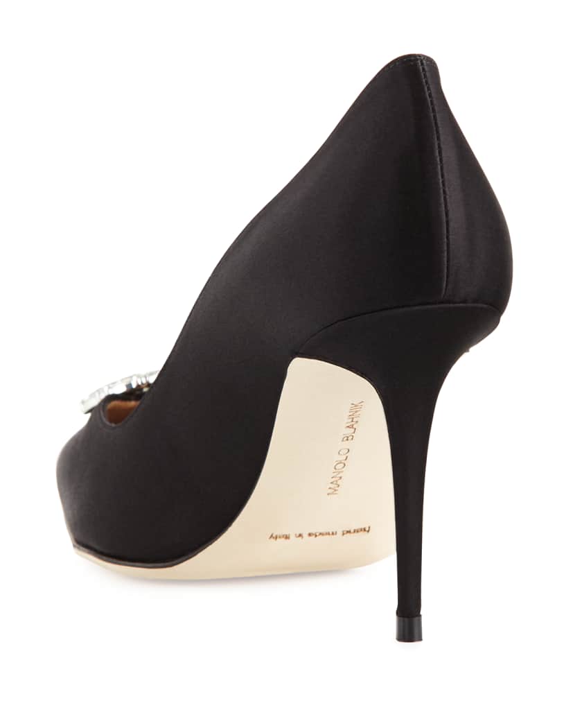 Nadira Jeweled Satin 90mm Pump