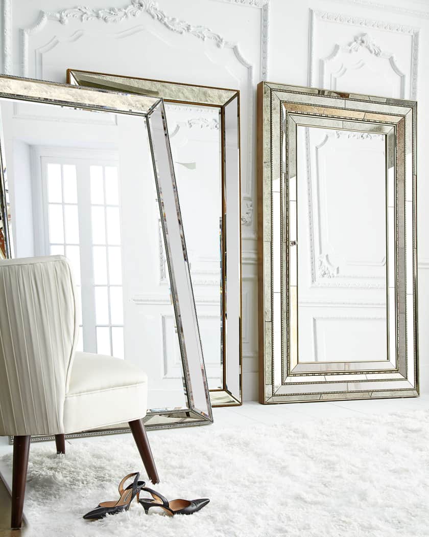 Glam floor mirror with jewelry storage sale