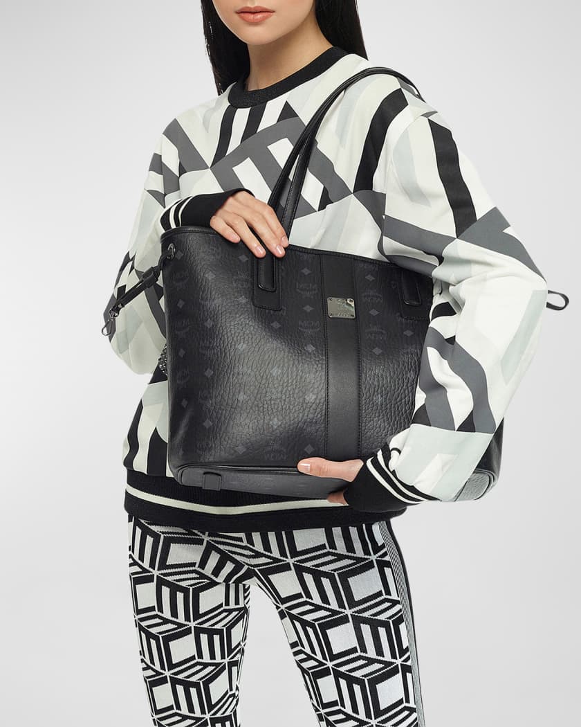 Mcm black visetos tote deals