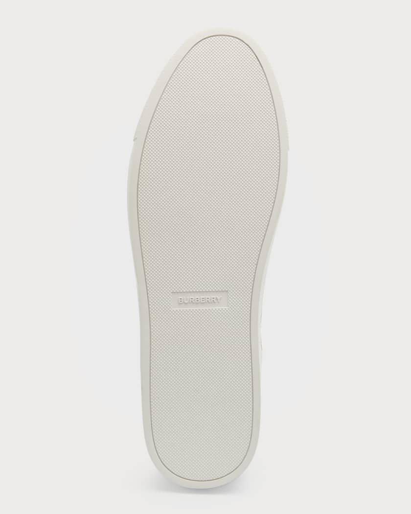 Burberry house check and leather sneakers sales