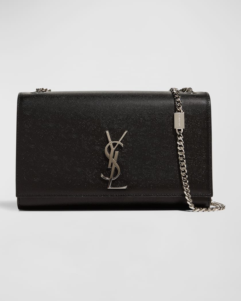 Authentic YSL Saint Laurent Medium Kate Crossbody Bag Black With Silver  Hardware