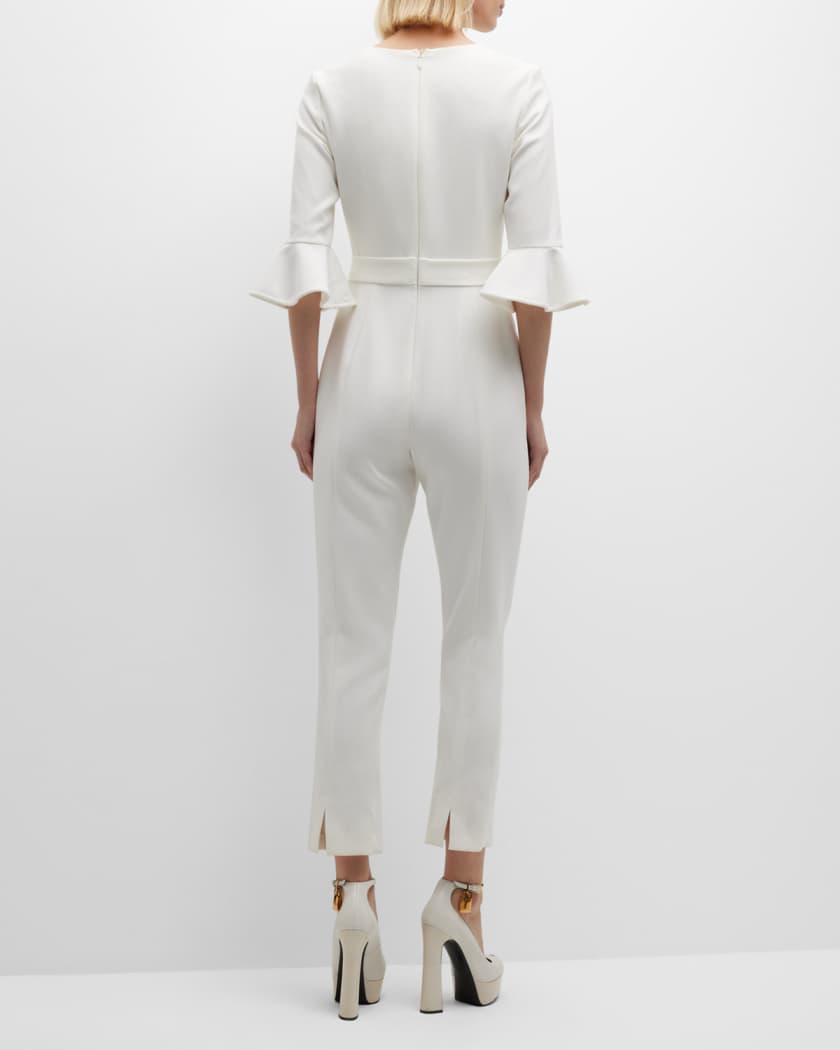 Black halo white jumpsuit new arrivals