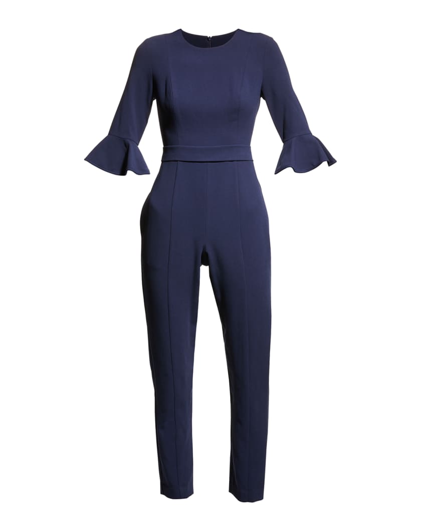 Black Halo Brooklyn 3 4 Bell Sleeve Jumpsuit Neiman Marcus