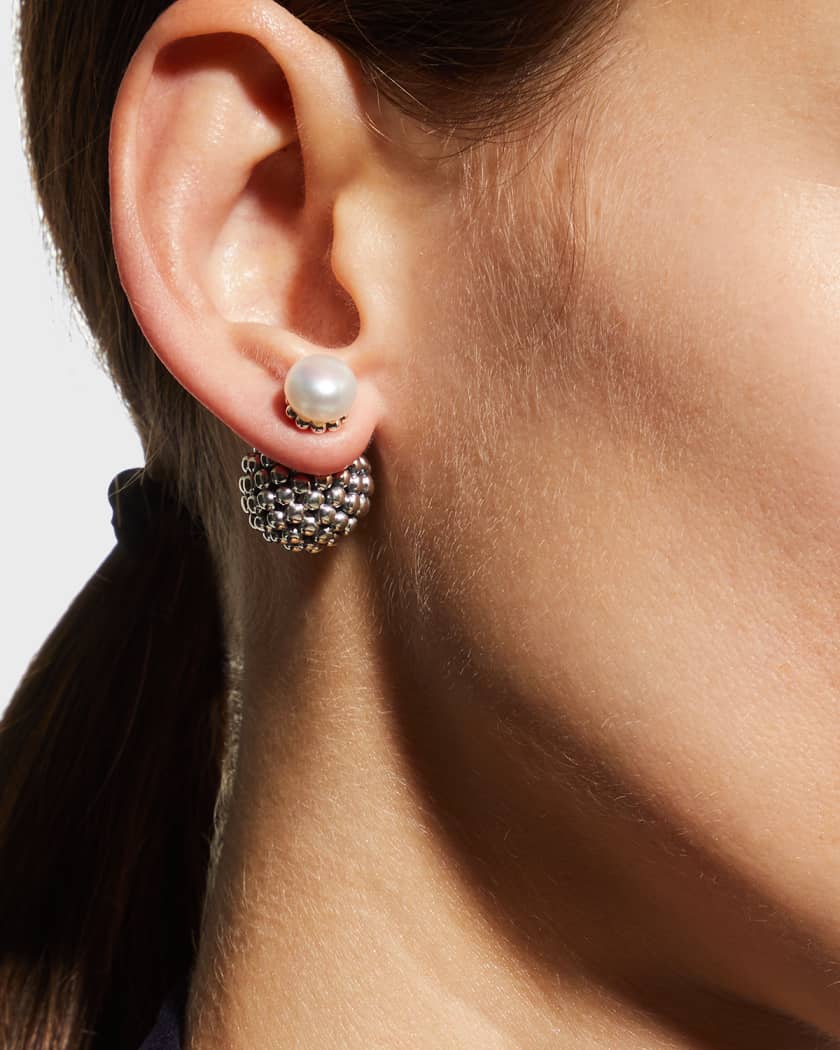 LAGOS Caviar Pearl Front-Back Stud Earrings