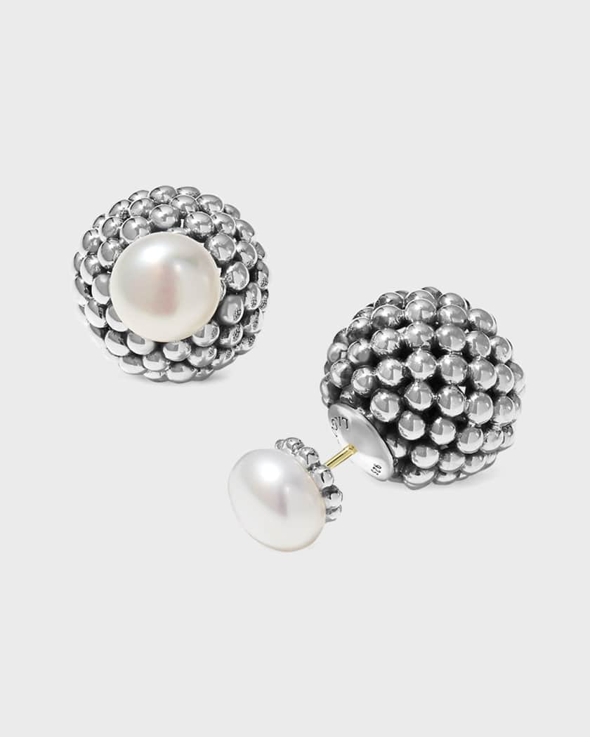 LAGOS Caviar Pearl Front-Back Stud Earrings