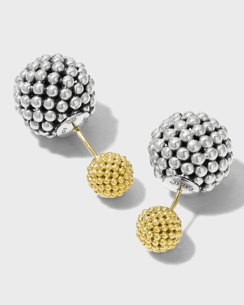 Front back ball earrings discount