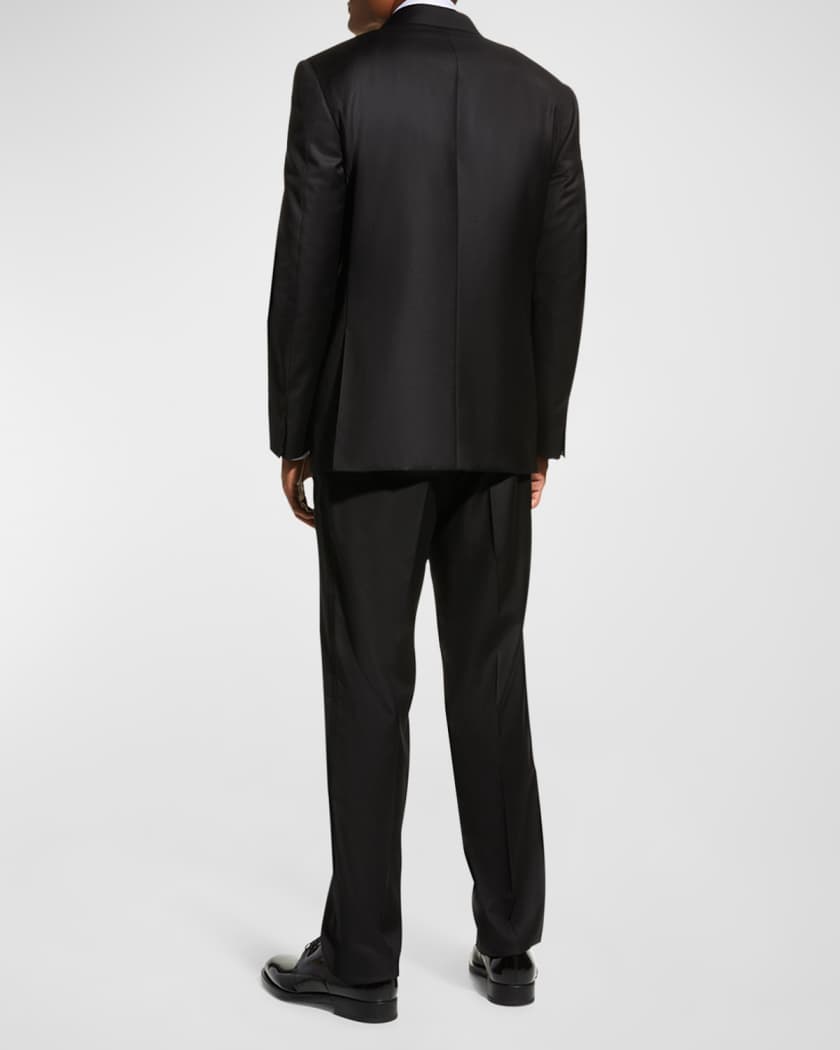 Canali black suit best sale