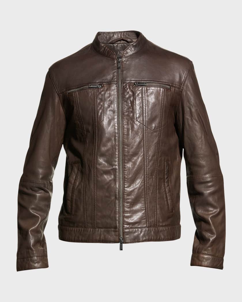 JOHN side pocket vegan leather jacketメンズ - レザージャケット