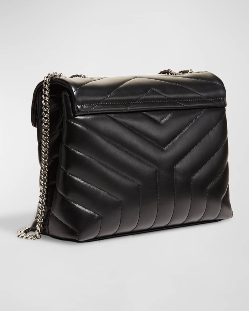 Saint Laurent Loulou Small Ysl Quilted Calfskin Flap Shoulder Bag, Dark Beige, Women's, Handbags & Purses Shoulder Bags