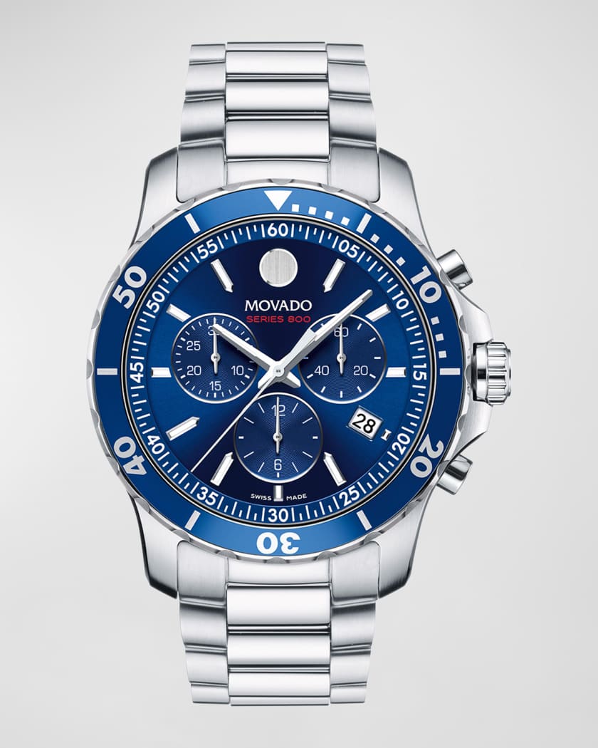 Movado Series 800 Chronograph Watch Gray Blue Neiman Marcus