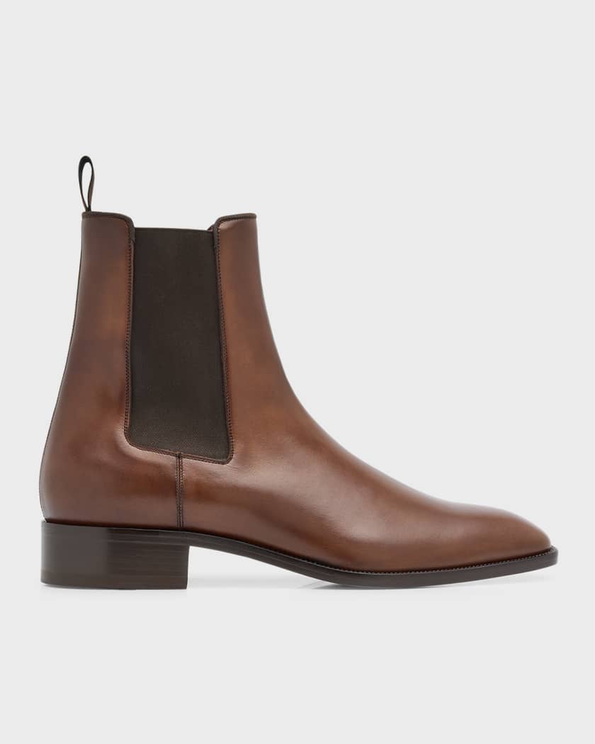 Christian Louboutin Samson Leather Boots in Brown for Men