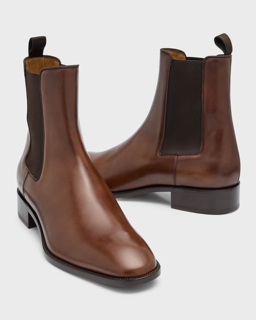 Christian Louboutin Samson Leather Boots - Brown - 46
