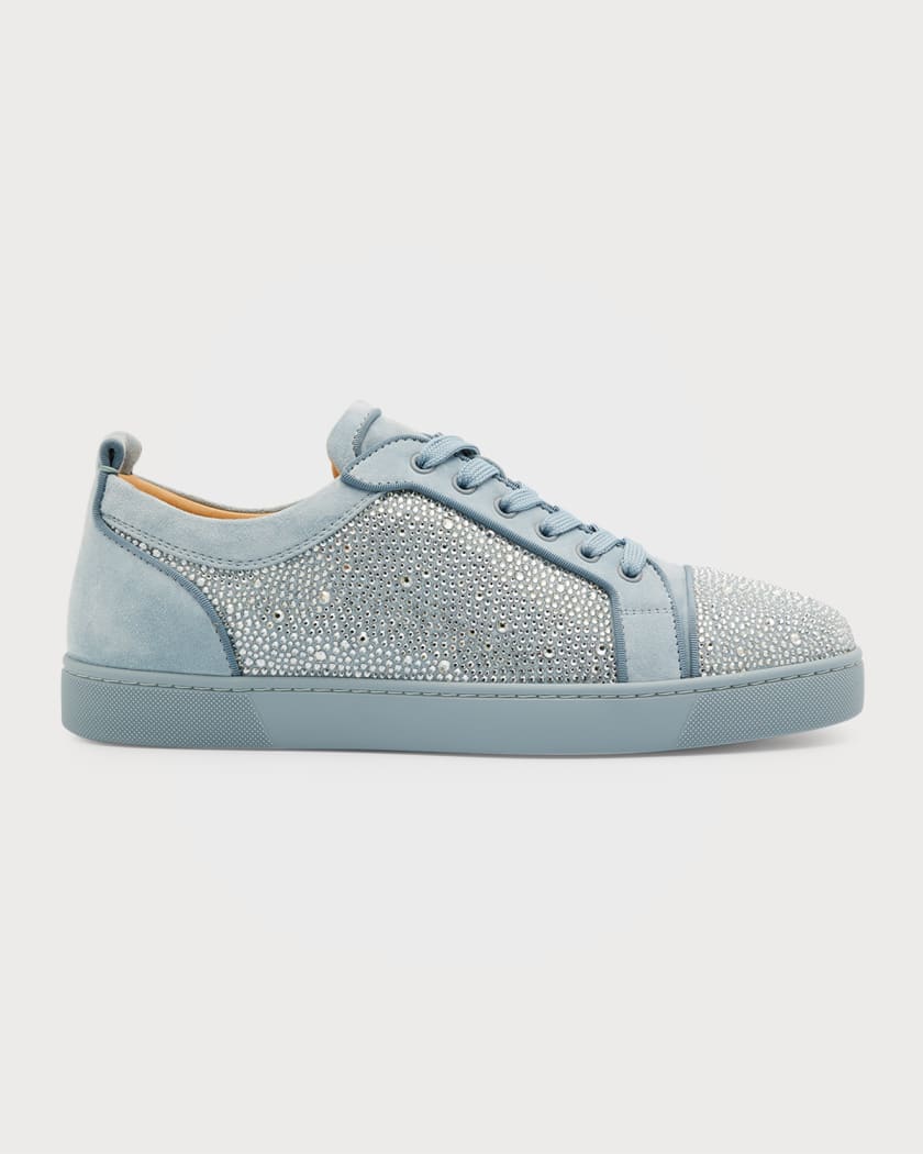 Christian Louboutin Men's Louis Junior Strass Rhinestone Suede Low-Top  Sneakers