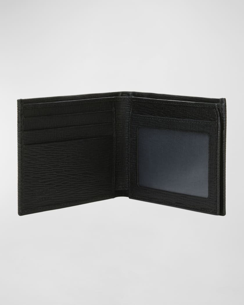Men's Revival Gancini Bi-Fold Leather Wallet with Window, Black