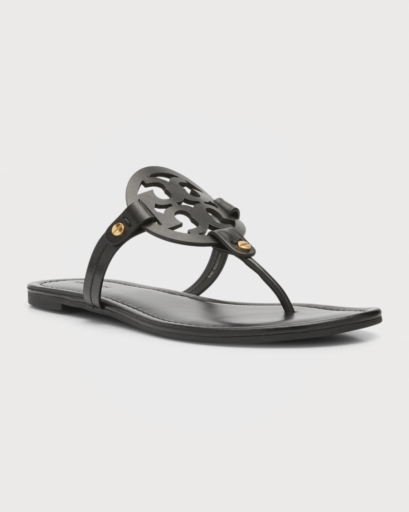 TORY BURCH BROWN AND BLACK LEATHER SANDALS *SIZE