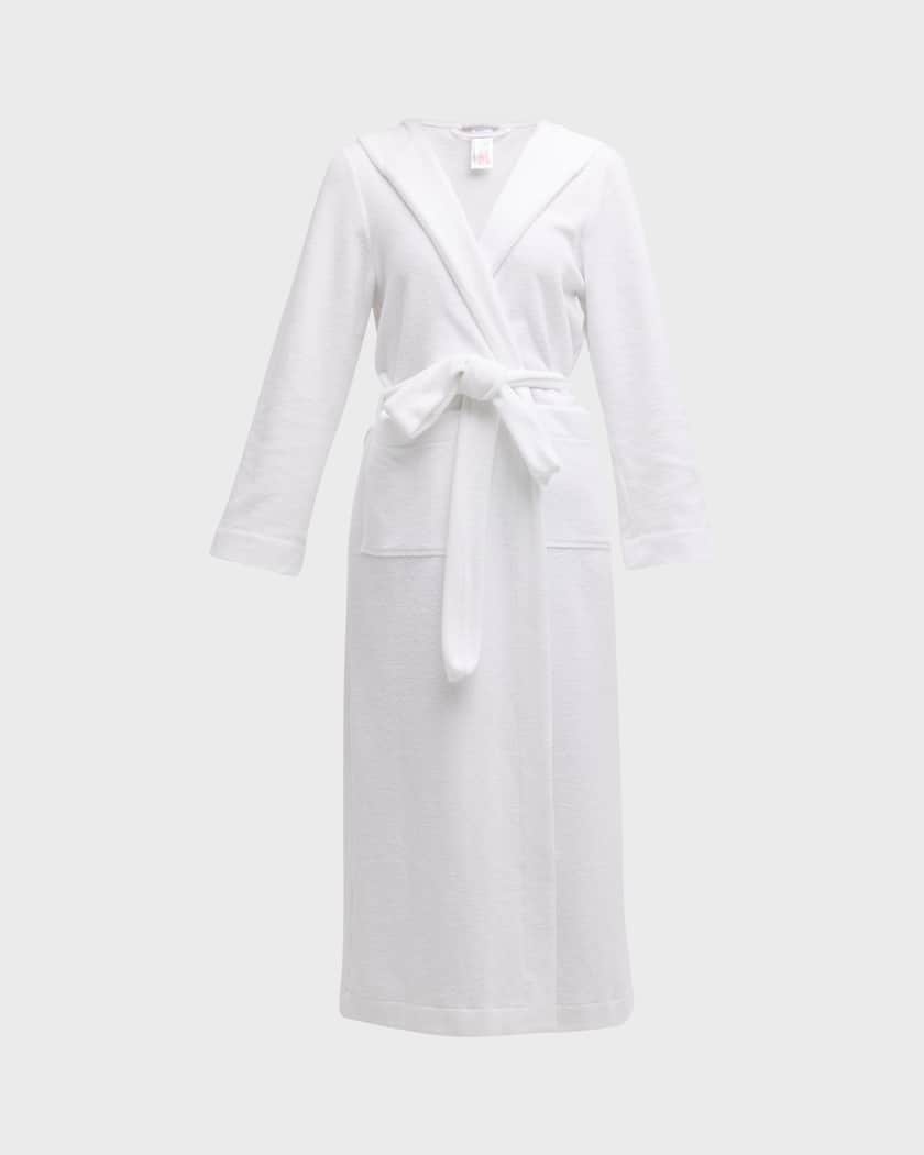 Hanro long hooded plush robe clearance