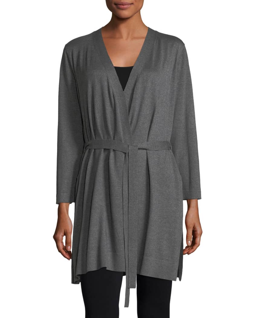 Eileen Fisher Belted Simple Cardigan Neiman Marcus