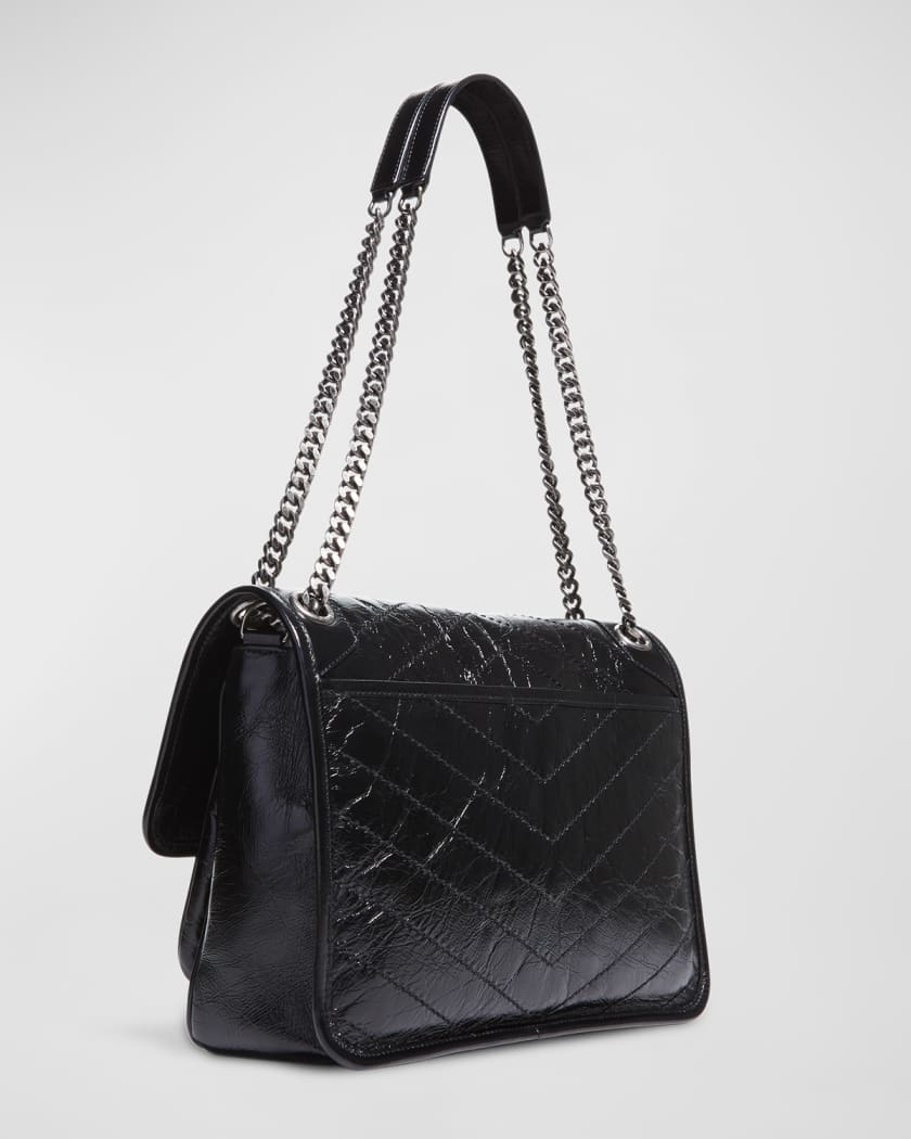 Saint Laurent Niki Medium Flap YSL Shoulder Bag in Crinkled Leather Neiman Marcus