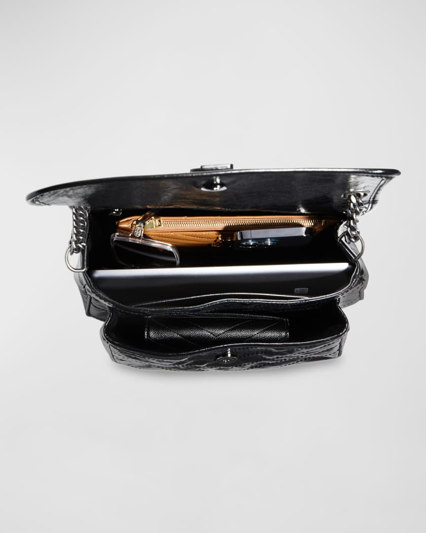 Niki Medium Flap YSL Shoulder Bag in Crinkled Leather