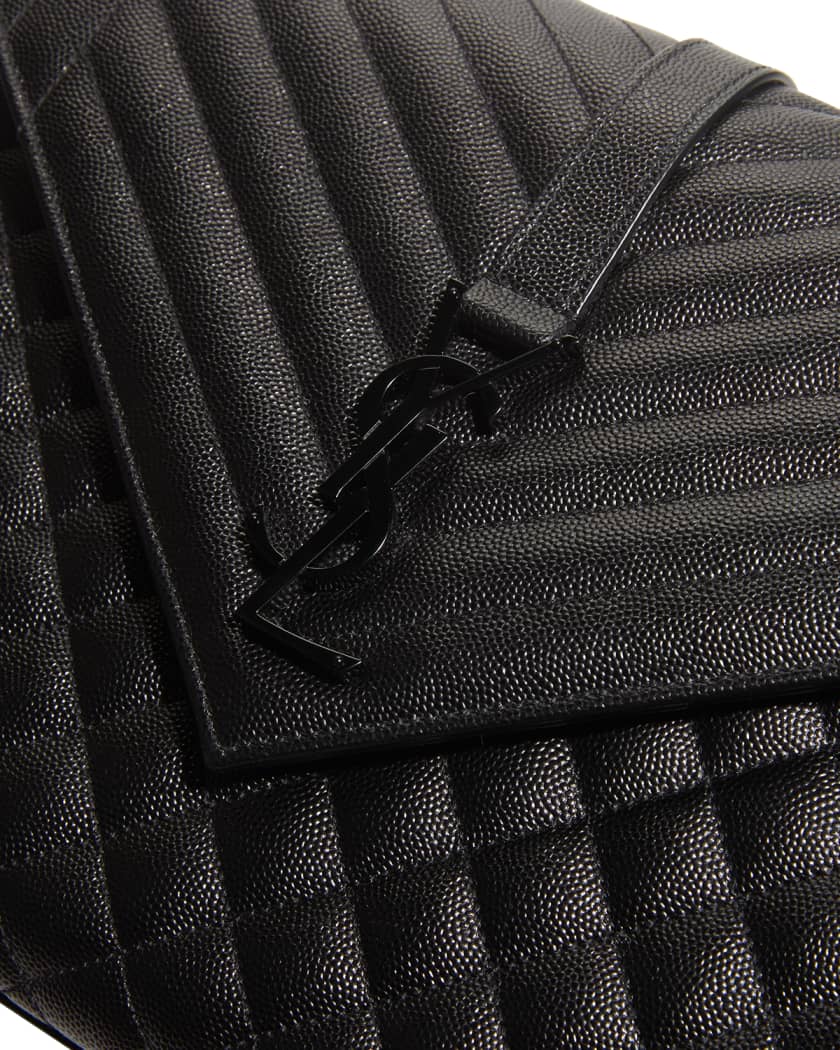 Saint Laurent Envelope Triquilt Large YSL Shoulder Bag in Grained