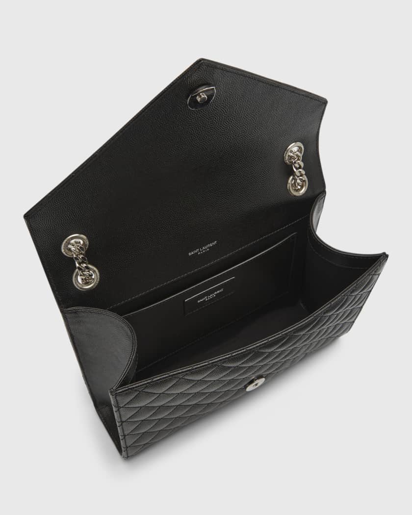 Envelope Triquilt Medium YSL Shoulder Bag in Grained Leather
