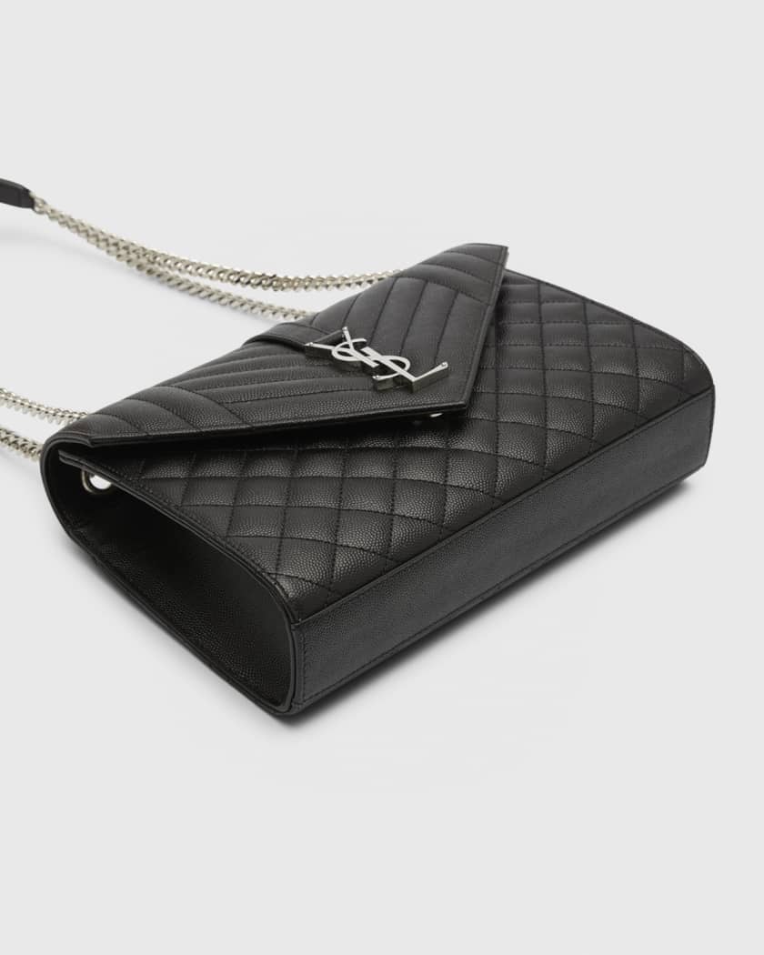 Saint Laurent black Medium Envelope Matelassé Shoulder Bag