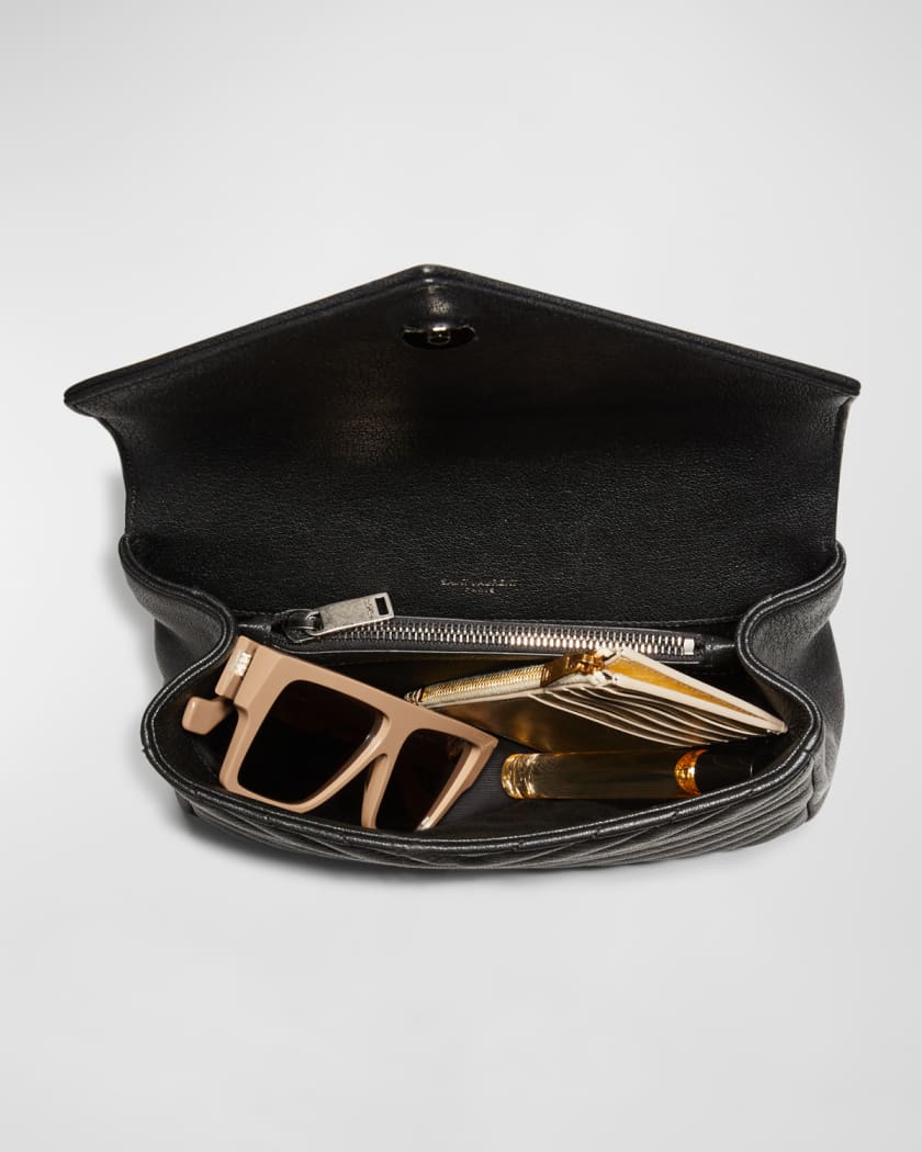 College Medium Flap YSL Shoulder Bag in Quilted Leather