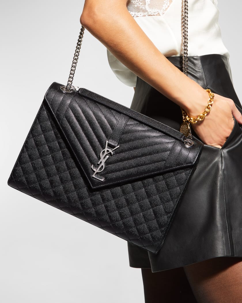 Ysl large black envelope bag top