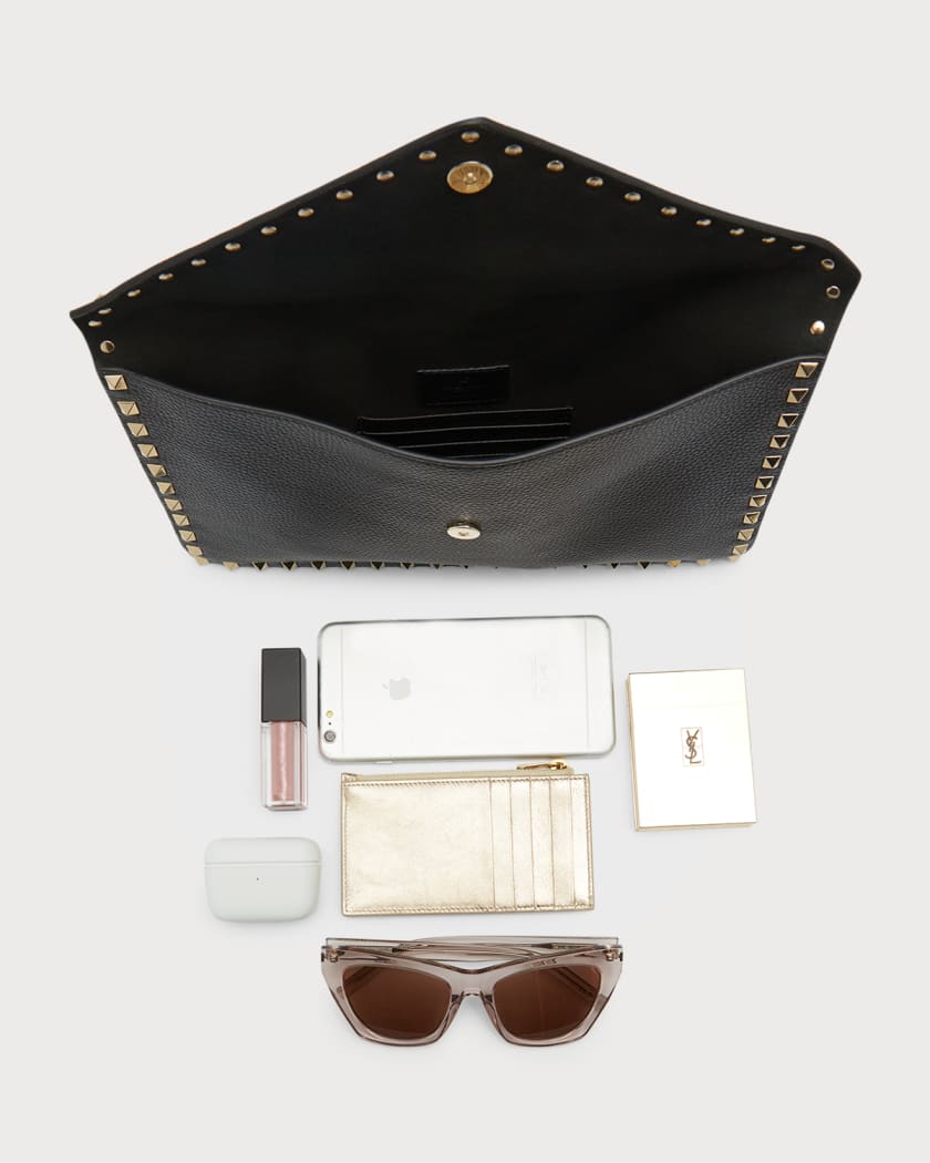 Valentino rockstud leather envelope clutch clearance
