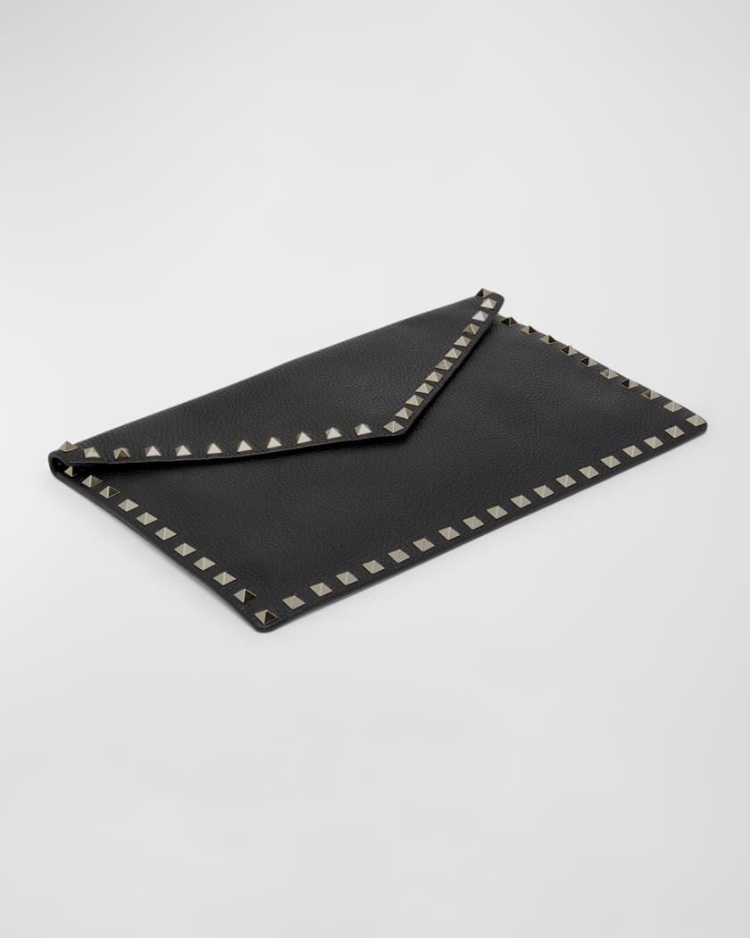 Valentino Garavani Rockstud-embellished Clutch Bag In Black