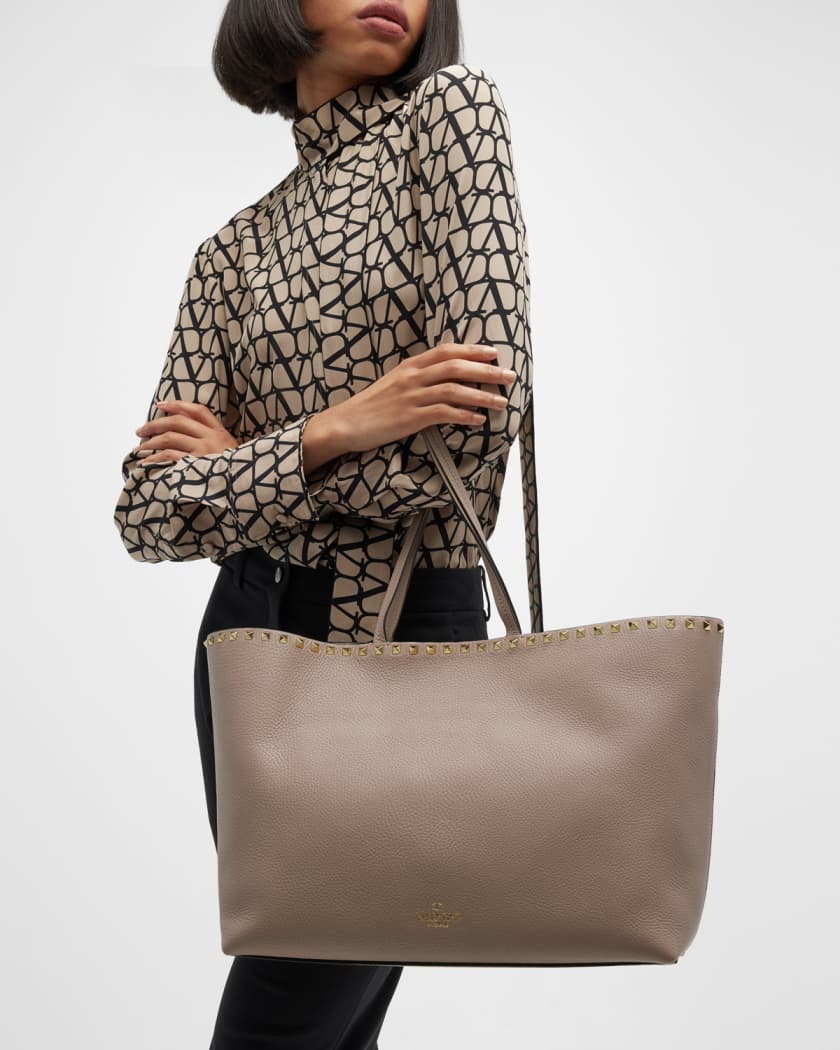 Valentino Garavani Rockstud-embellished leather shoulder bag - Brown