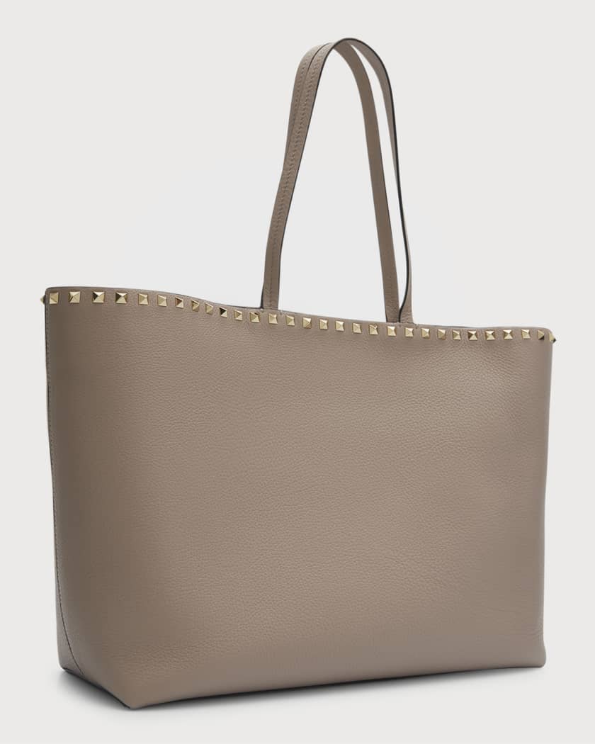 V Logo Small Canvas Tote Bag in Beige - Valentino Garavani