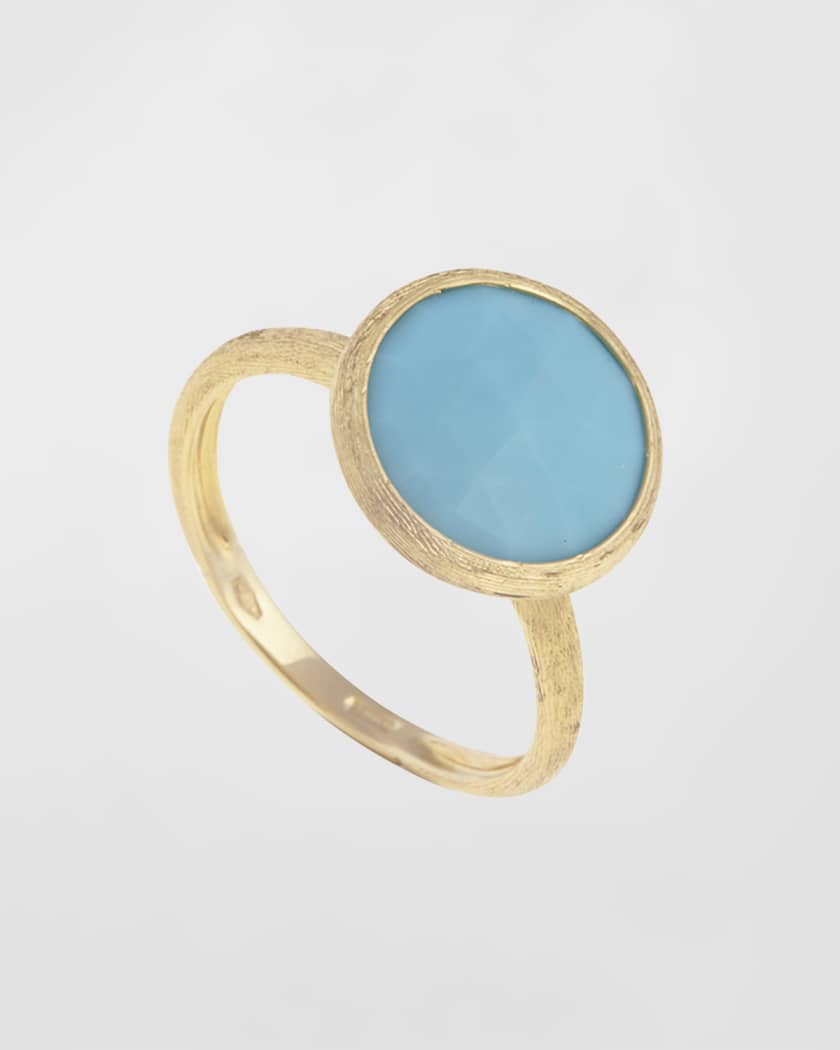 Marco Bicego Jaipur 18k Faceted Round Turquoise Ring Neiman Marcus