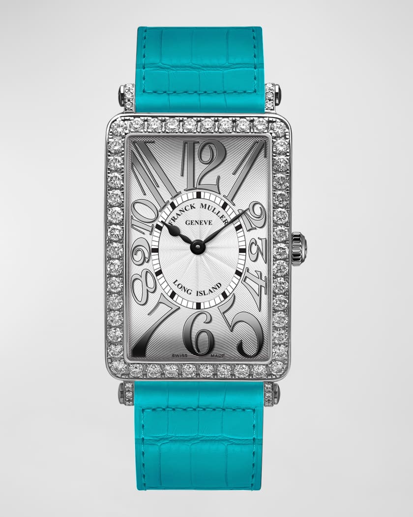 Franck Muller Stainless Steel Long Island Diamond Bezel Watch with