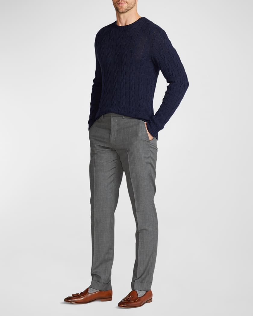 RALPH LAUREN Purple Label Grey Knit Wool Cashmere Jogger Pants