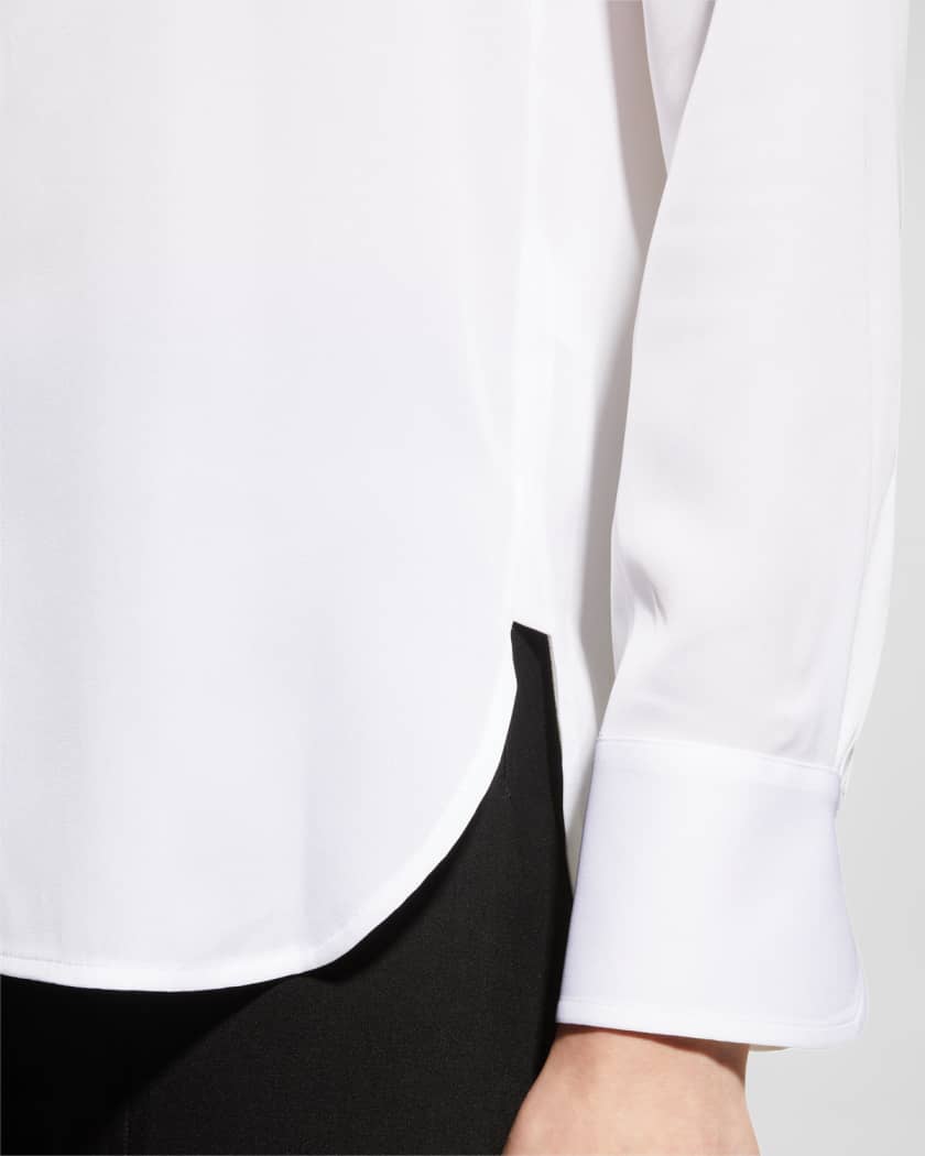 White silk top store