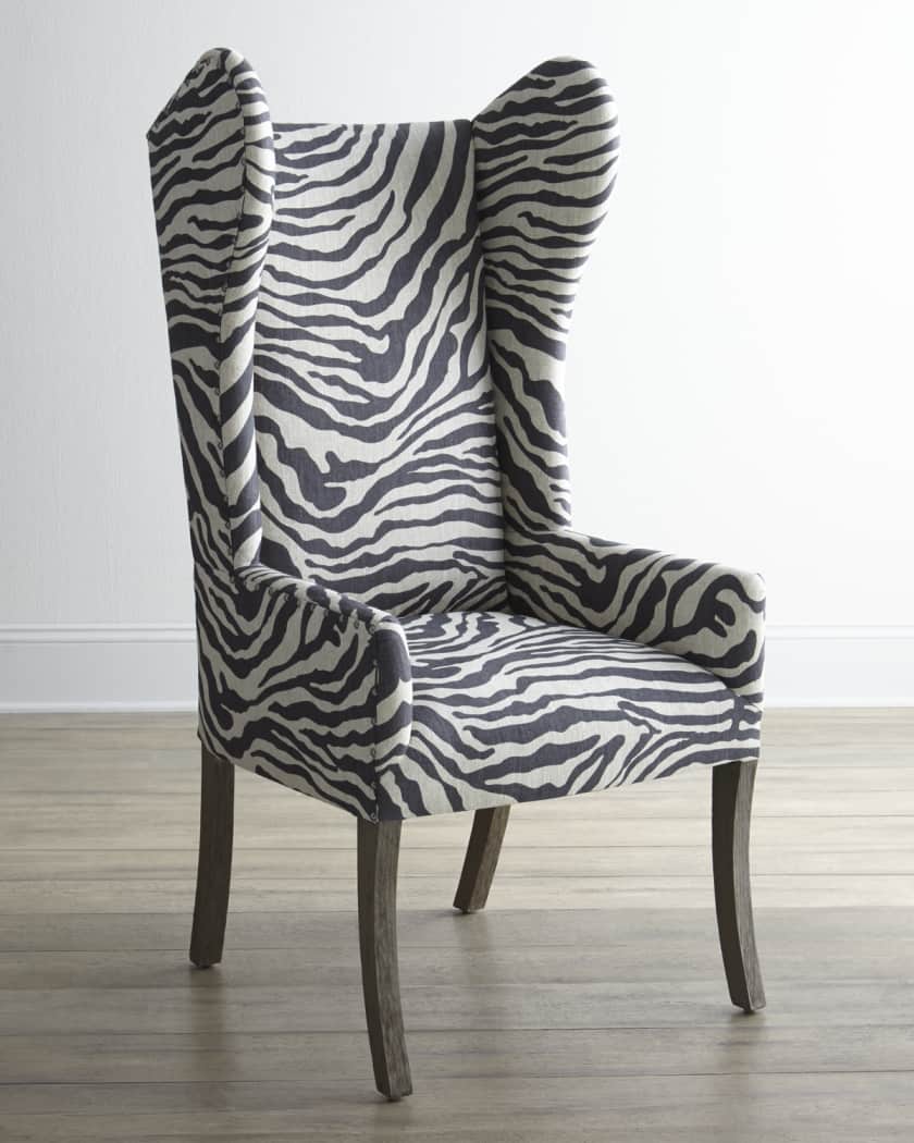 Grey zebra sales print chair
