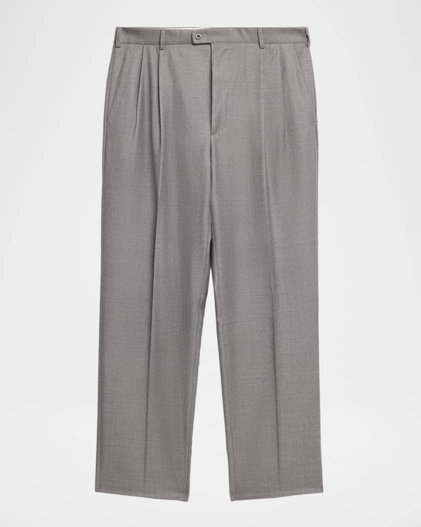 Zanella Men's Bennett Wool Straight-Fit Pleated Trousers | Neiman