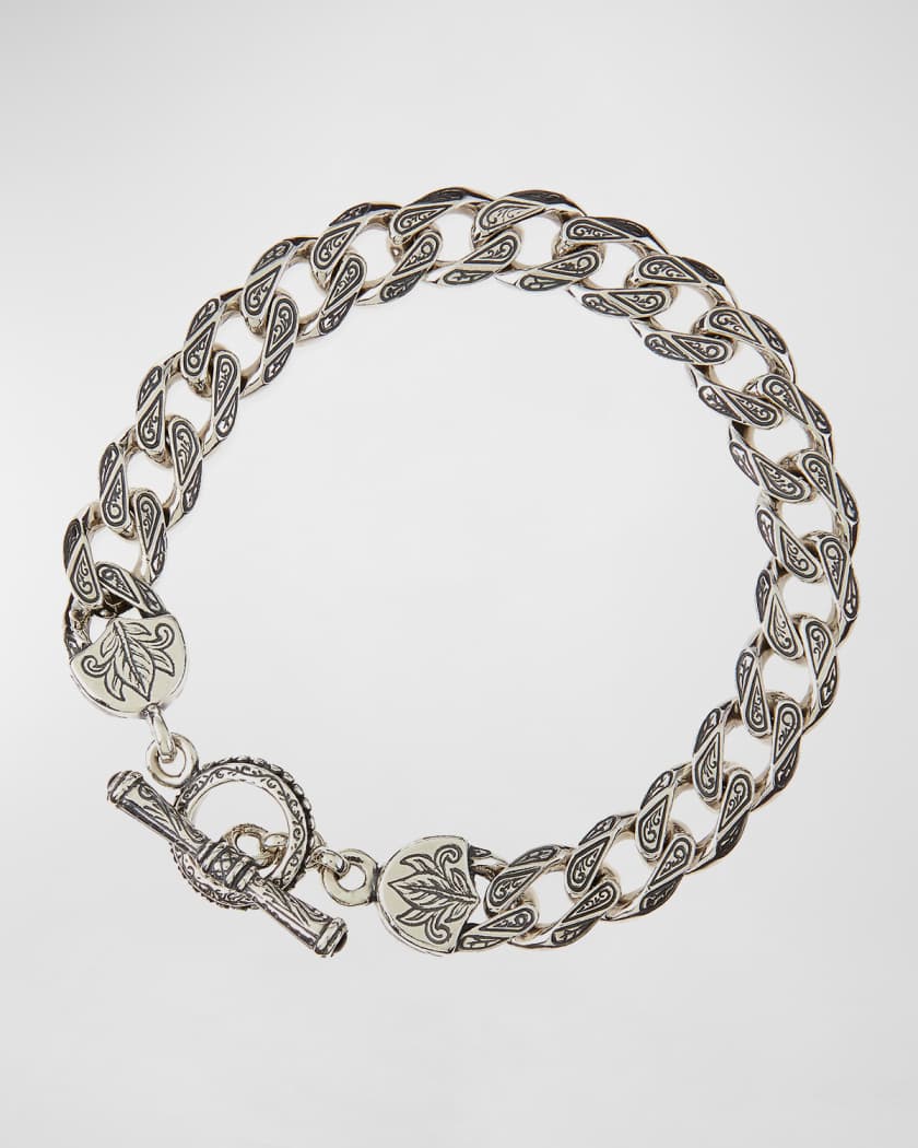 Men s Sterling Silver Flat Link Bracelet