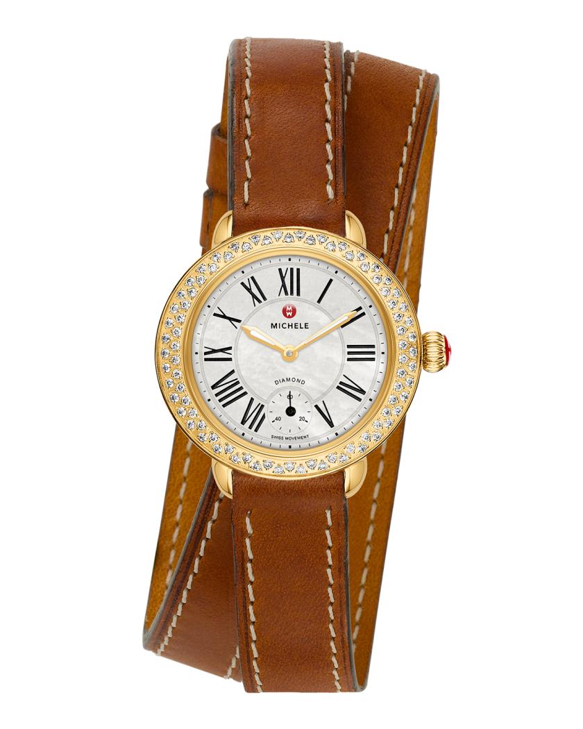 Michele Retro Coquette/Diamond Bezel/ Mother of Pearl Face;Rare style Michele Urban Coquette Pave Diamond Silver Ladies Watch 1 CT  main image 3
