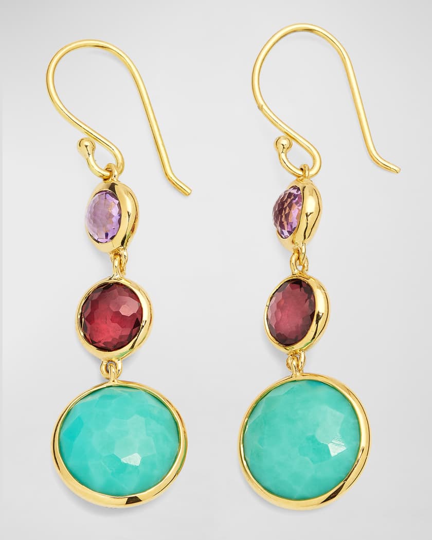 Ippolita Luce 4-Stone Post Earrings in 18K Gold