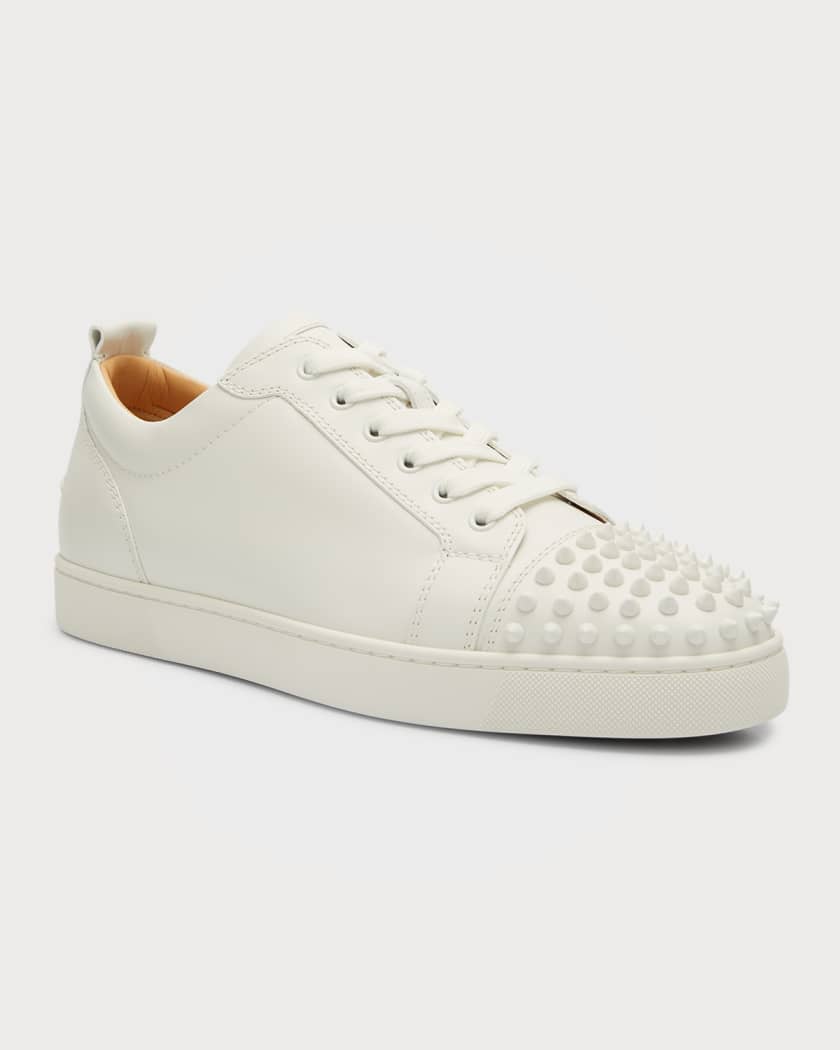 Christian Louboutin Black Leather Louis Junior Spike Low Top