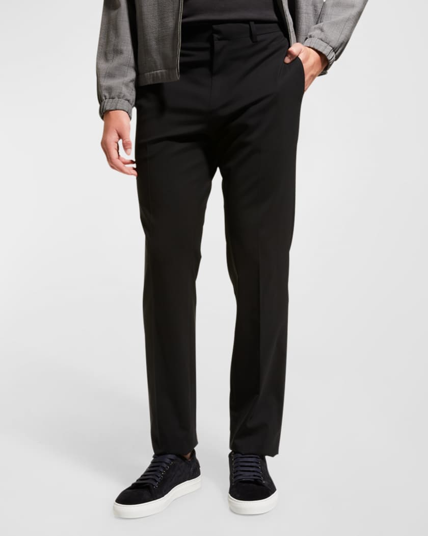 Shop Solid Formal Trousers with Pocket Detail and Belt Loops Online