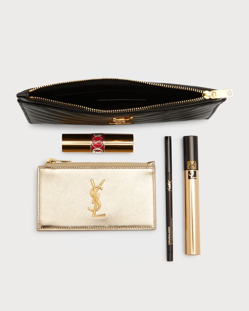Saint Laurent YSL Monogram Small Ziptop Bill Pouch in