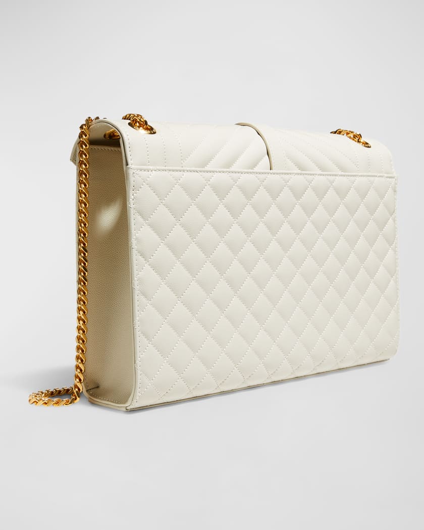 Envelope Triquilt Large YSL Shoulder Bag in Grained Leather