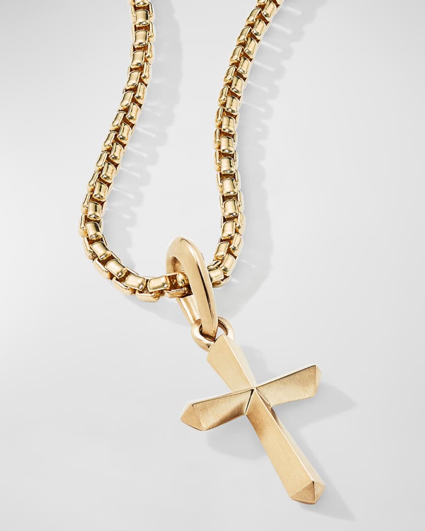 18K gold diamond cross pendant - Michael John Jewelry
