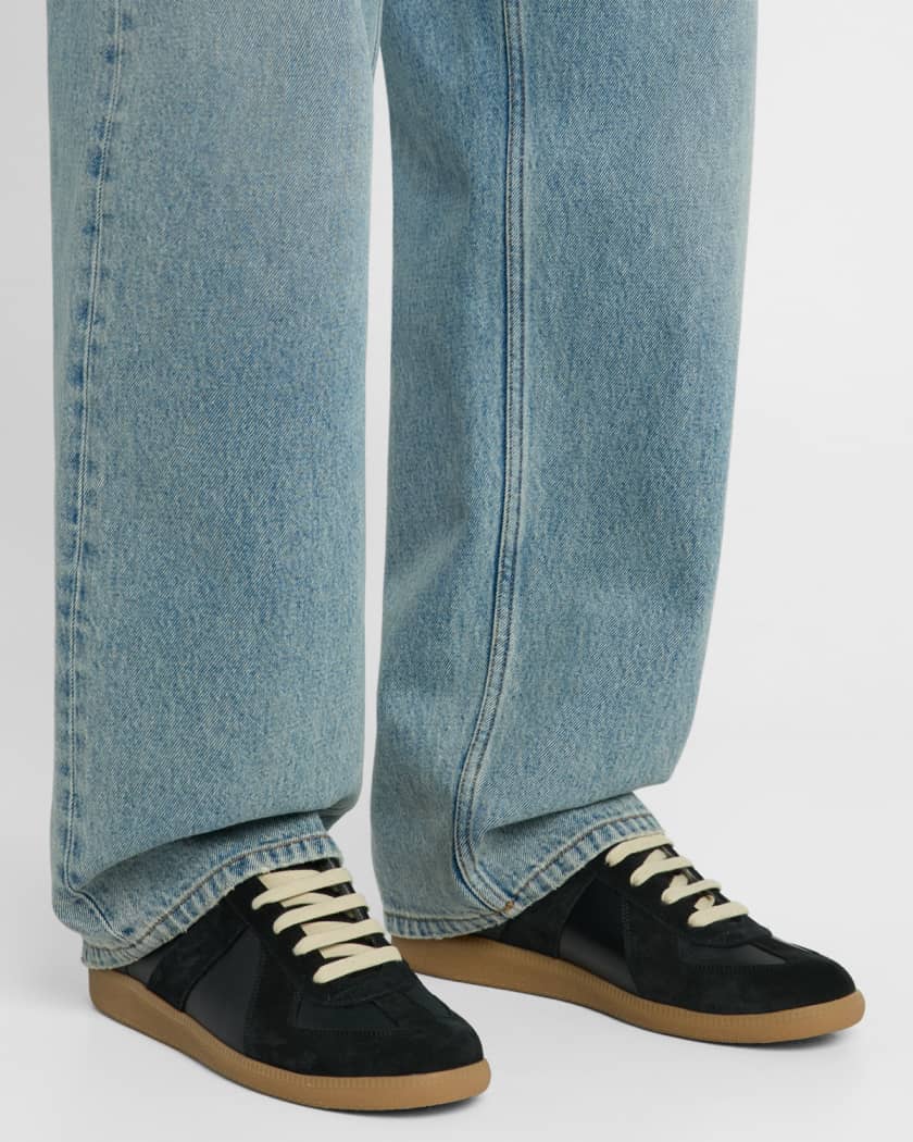Men's Replica Leather Low-Top Sneakers