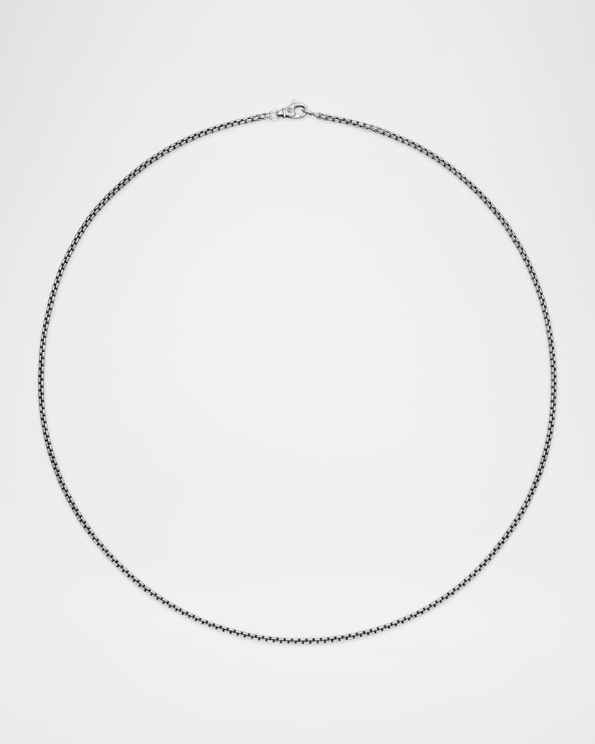 Men's Box Chain Necklace in Silver, 2.7mm, 22"L