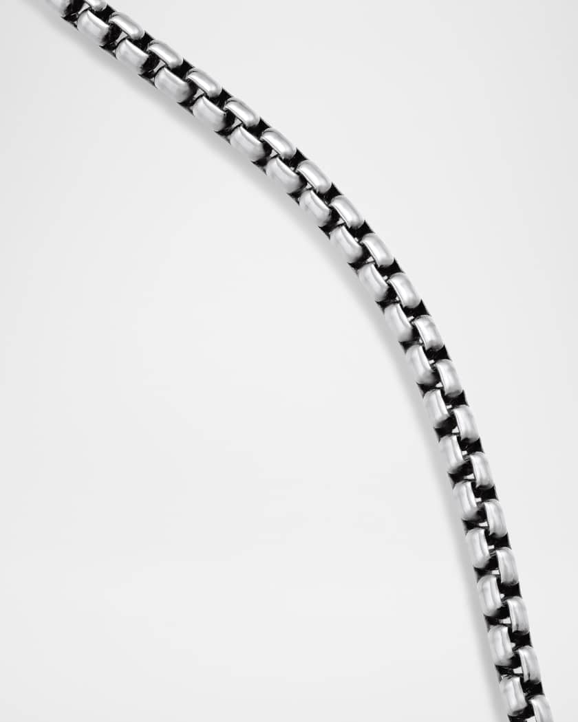 Men's Box Chain Necklace in Silver, 2.7mm, 22"L